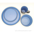 Conjunto de utensílios de cerâmica e azul de 8/10,5 polegadas